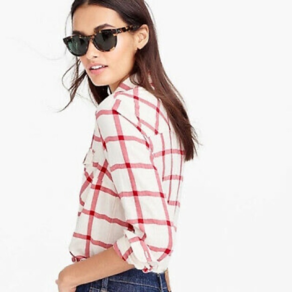 Vintage Boyfriend Plaid Shirt - Size 0 - Picture 2 of 5